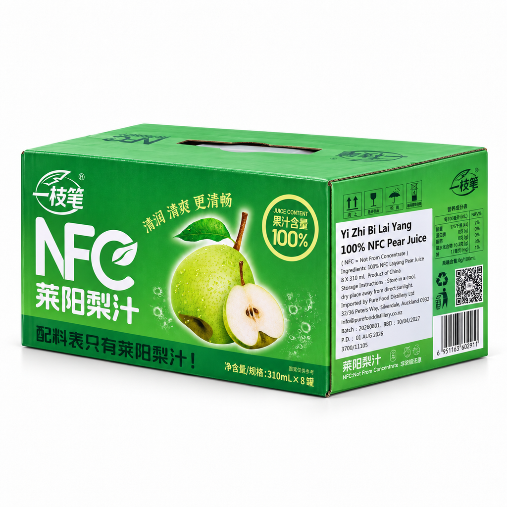 Yi Zhi Bi Lai Yang 100 NFC Pear Juice 310mLX8. 一支笔莱阳梨汁310毫升8罐