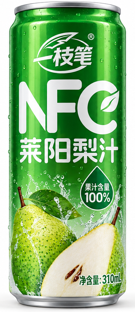 Yi Zhi Bi Lai Yang 100 NFC Pear Juice 310mLX8. 一支笔莱阳梨汁310毫升8罐